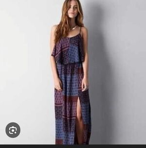 American Eagle Outfitters Boho Ruffled Maxi Dress -
